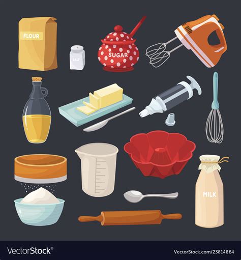 Baking Pastry Tools And Kitchen Cooking Equipment Vector Image