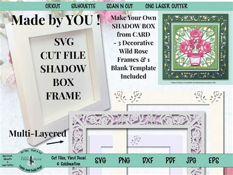3D Shadow Box Picture Frame Template Multi Layer SVG Files | Etsy