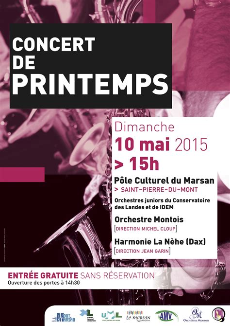 Affiche Du Concert De Printemps 2015 Orchestre Montois Orchestre D