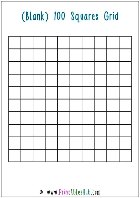 Blank Squares Grid With The Words Blank 100 Squares Grid