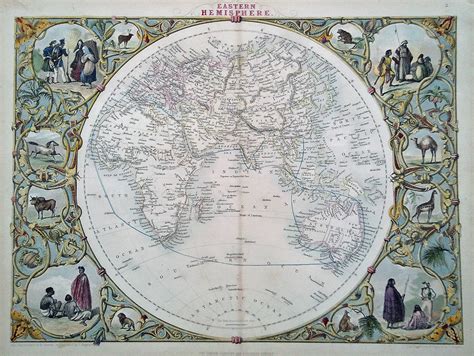 Antique Maps Decorative Antique Victorian Map Of The World