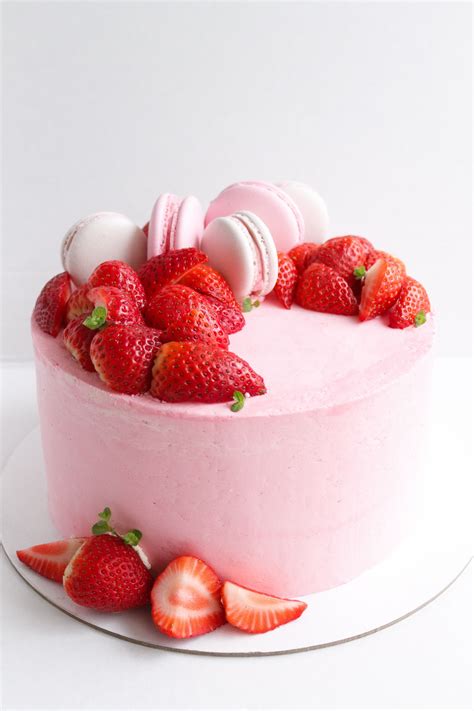 Birthday Cake Pink Strawberry Hot Milk Cake Cake Milk Cake