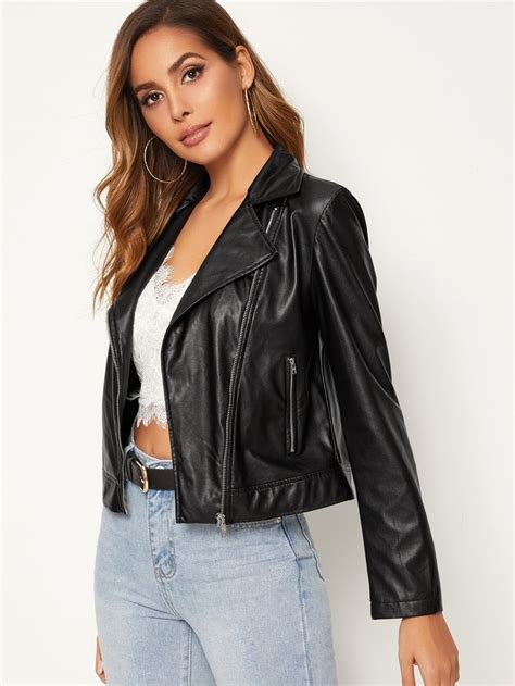 Pin By Rahaman Holley On Black Leather Jacket Girls Leather Jacket Girl Pu Leather Jacket