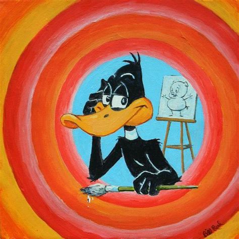 Daffy Duck Original Acrylic Painting On Gallery By Billsartshop Daffy