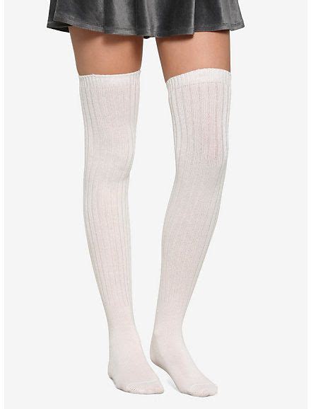 Basic Ivory Over The Knee Socks In 2021 White Knee High Socks Thigh High Socks White Thigh