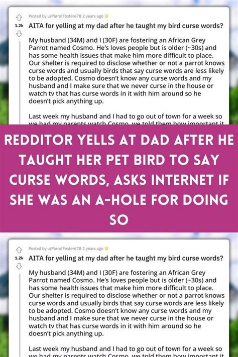 Redditor Yells At Dad After He Taught Her Pet Bird To Say Curse Words