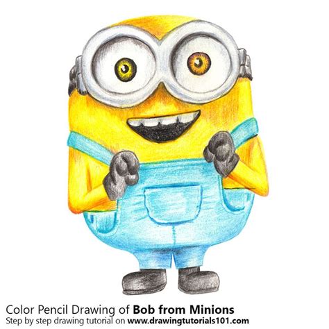 Bob From Minions With Color Pencils In 2021 Colored Pencils Minions