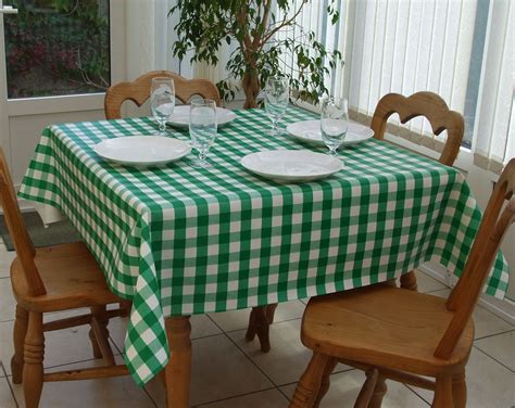 Square Wipe Clean Tablecloth Green Gingham The Tablecloth Company