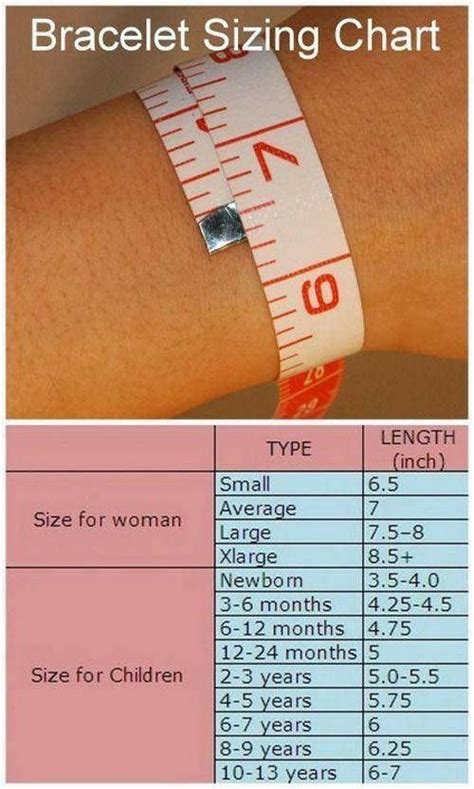 Womens Wrist Size Chart
