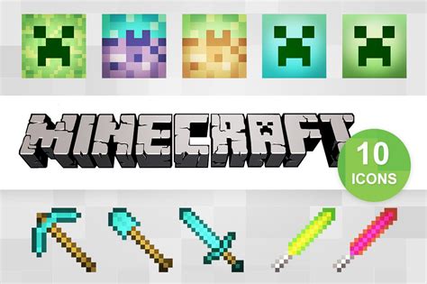 10 Minecraft Icons Icons Creative Market