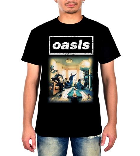T Shirts Oasis T Shirt Black Logo Definitely Maybe Official Licensed