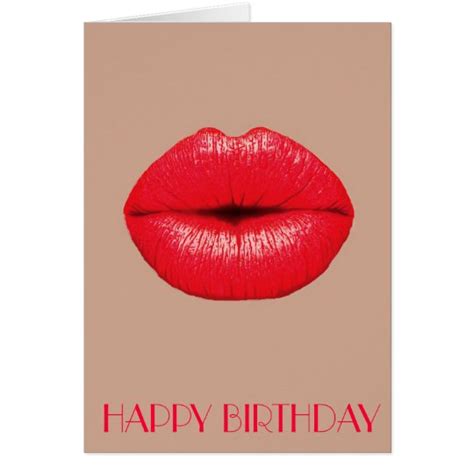 Coffee Lips Kiss Kiss Pop Art Happy Birthday Card Zazzle Com