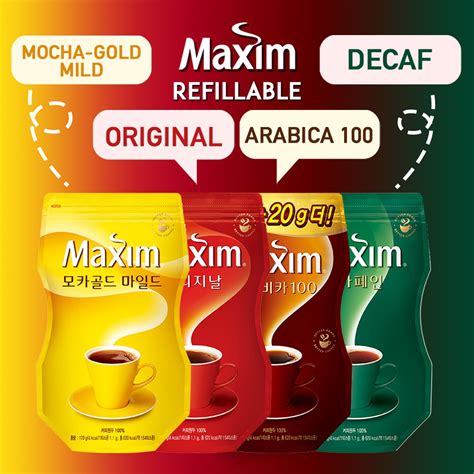 Maxim Coffee Refill In 4 Types Mocha Gold Mild Original Arabica