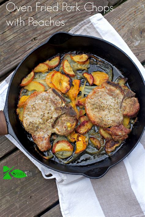 Home recipes pork chinese rib tips: Oven Fried Pork Chops with Peaches - Spinach Tiger