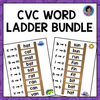 Add or remove the words. Kindergarten & First Grade Short Vowel Review with CVC Word Ladders {RTI +}