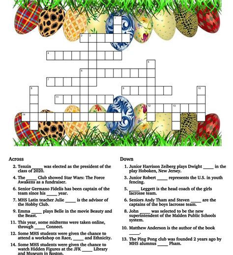 April 2017 Print Edition Crossword Puzzle The Blue And Gold