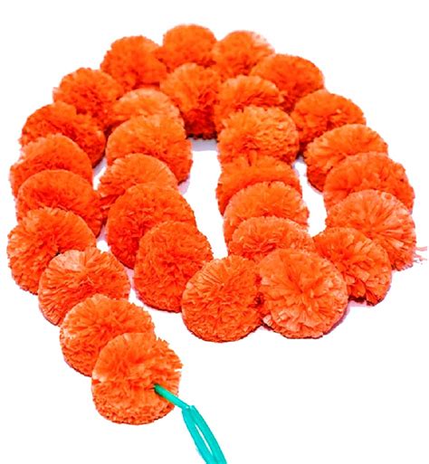 Buy Phool Mala Artificial Genda Phool Marigold Fluffy Flower Garlands