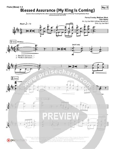 Blessed Assurance My King Is Coming Fluteoboe Sheet Music Pdf