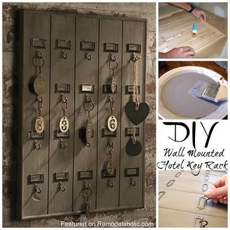 diy wall mounted wooden hotel key rack tutorial featured on key hook diy key