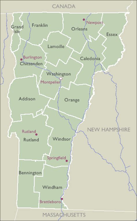 Vermont County Zip Code Wall Maps Mapsales