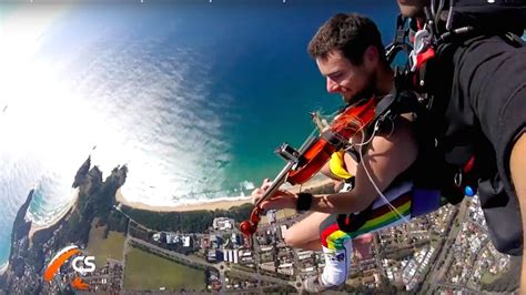 V Com Weekend Vote What Would Be The Scariest Part Of Skydiving Naked Playing A Violin