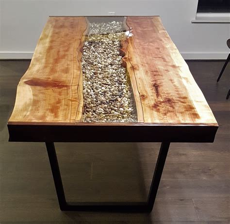 Hand Crafted Live Edge Redwood River Table By Mb Designs