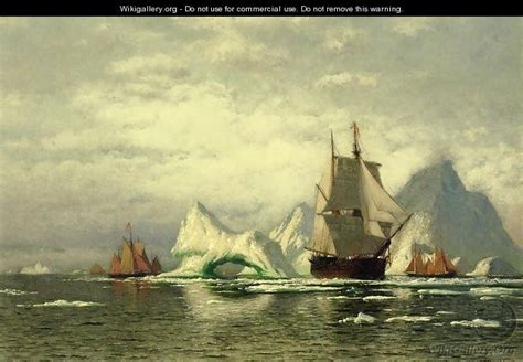 Arctic Whaler Homeward Bound Among The Icebergs William Bradford