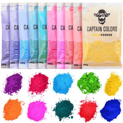 Buy 10 Colors X 100gram Each Holi Color Powder 10 Natural Powders