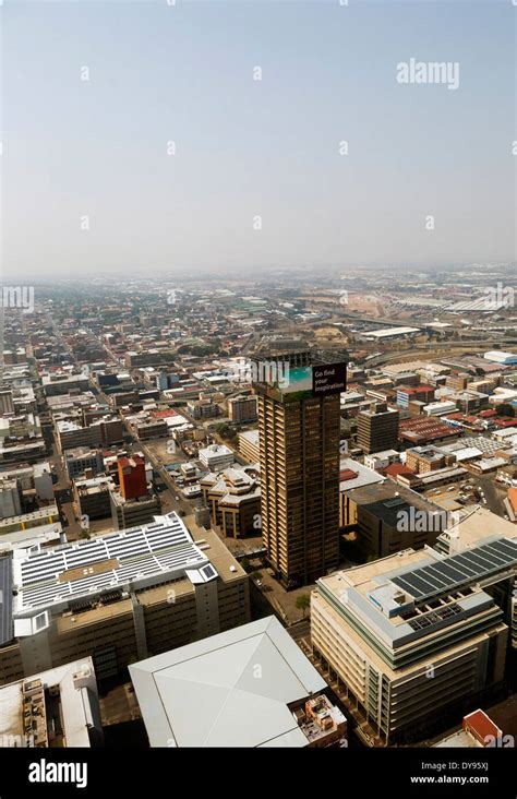 South Africa Johannesburg Overview Of Downtown Stock Photo Alamy
