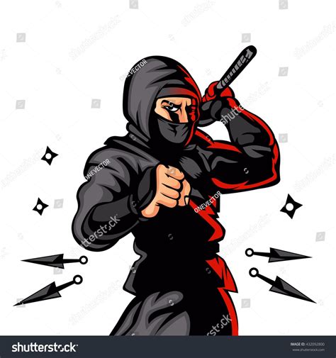 Black Ninja Cartoon Stock Vector Royalty Free 432092800 Cartoon Photo