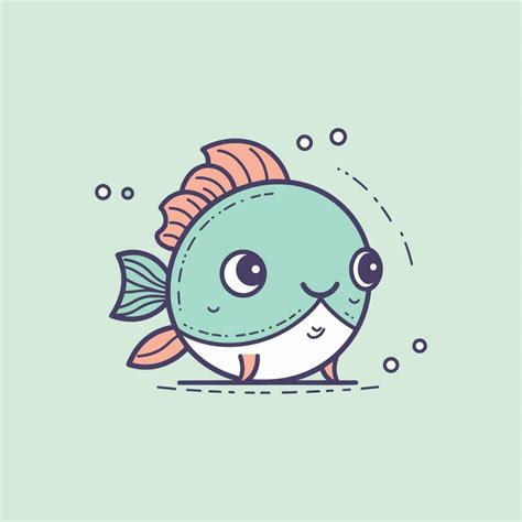 Cute Kawaii Fish Illustration Is Adorable And Vibrant Perfect For