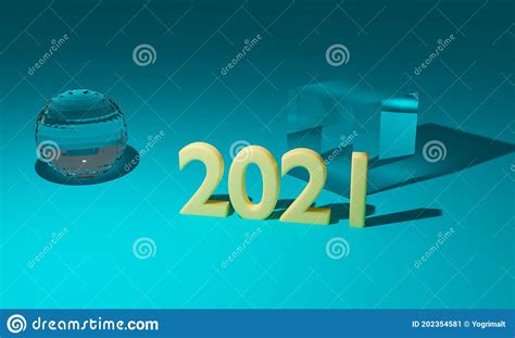 New Year 2021 3d Design Concept 3d Illustration Stock Illustration