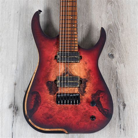 Skervesen Raptor 7 Guitar, Maple Fretboard, Bare Knuckle Pickups, Red Burst