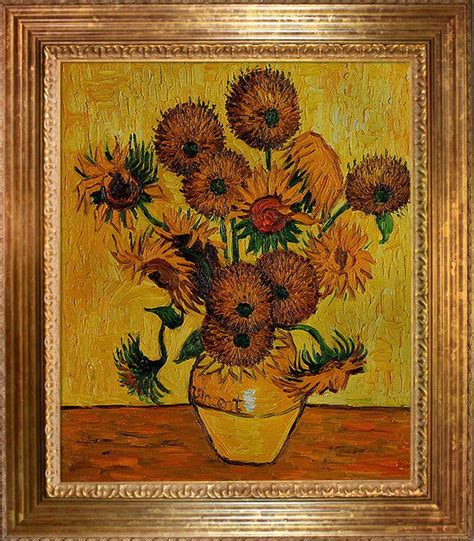 He started to paint sunflowers in arles to decorate the yellow house' for his friend paul gauguin's arrival. Vincent Van Gogh, Vase with Fifteen Sunflowers Pre-Framed