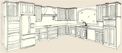 For doorways with doors, draw the doorway according to which way the door swings. Kitchen Cabinet Drawing at GetDrawings | Free download