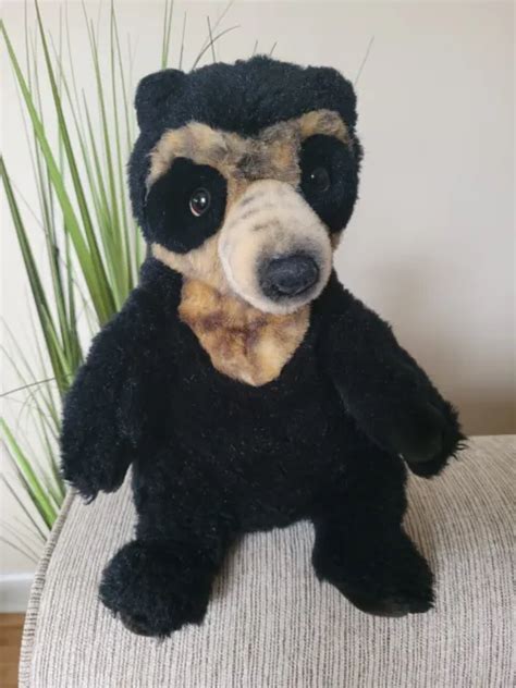 Vintage 1989 Applause Spectacled Bear 14 Plush Wwf Black Stuffed