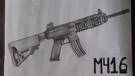 How To Draw M416 Assault Rifle Youtube