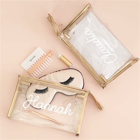 Bridesmaid Make Up Bags Rose Gold Cosmetic Bag Clear Etsy