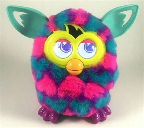 2012 Hasbro Furby Boom Pink And Blue Hearts Interactive Plush Toy A6118