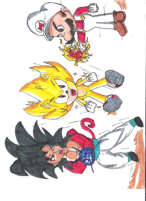 Goku Sonic And Mario By Exleydragon On Deviantart