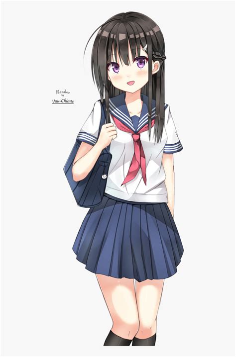 Cute Anime School Girl Poses Hd Png Download