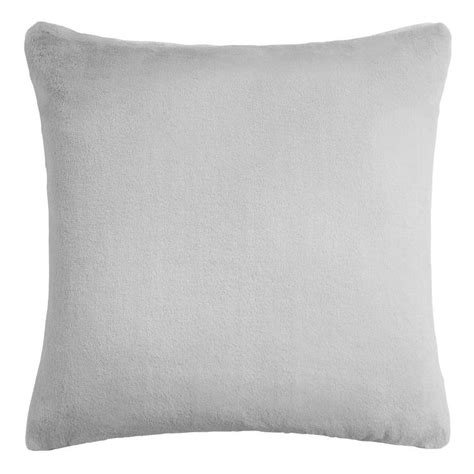 fuzzy plush gray throw pillow