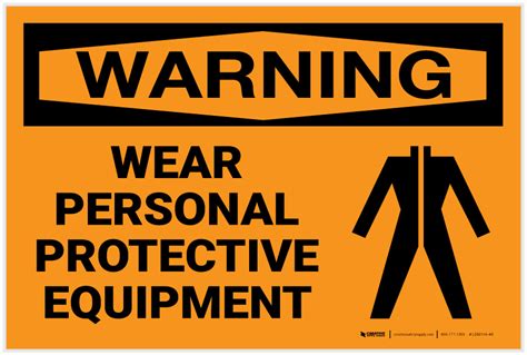 Warning Ppe Personal Protective Equipment Label Creative Safety Supply