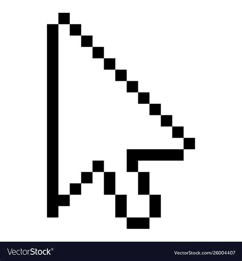 Mouse Cursor Icon Pixel Arrow Sign Symbol Vector Image