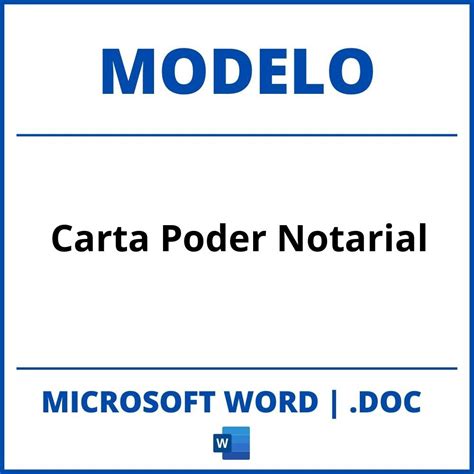 Modelo De Carta Poder Notarial En Word