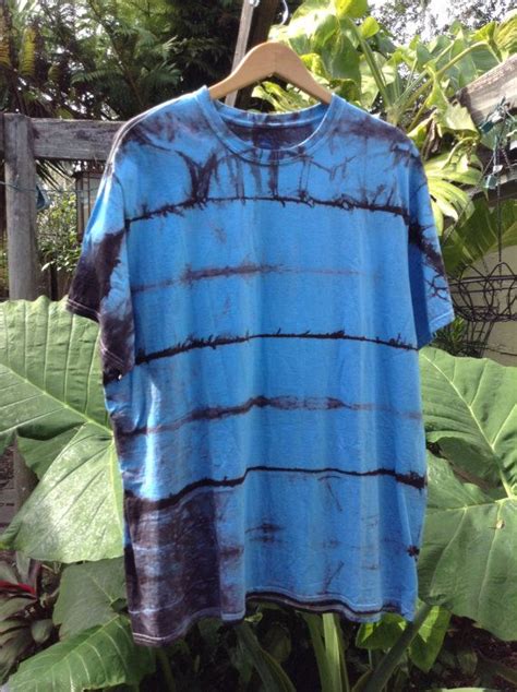 Mens Xxl Blue And Black Shibori Landscape Tie Dye T Shirt Etsy Tie