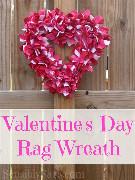 Craft Valentines Rag Wreath Diy Valentines Decorations Valentine