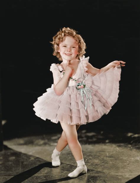 Unknown Shirley Temple Curtseying Colorized Fine Art Print For Sale