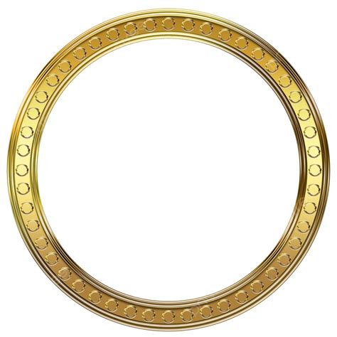 Round Gold Frame Transparent Metal Elegant Border Gold Border Gold
