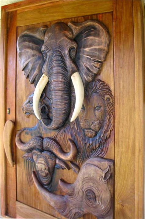 Door Design Wood Carved Doors Elephant Carving
